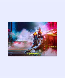پوستر هومرو مدل فلزی طرح بازی سایبرپانک کد PS291