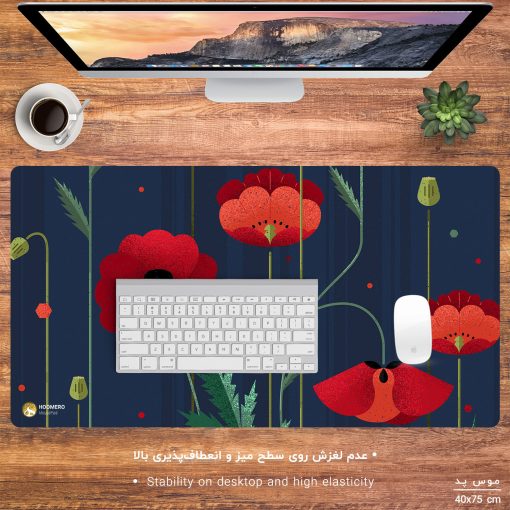 ماوس پد هومرو مدل MX768 طرح گل و برگ