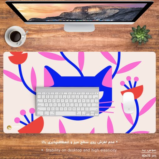 ماوس پد هومرو مدل MX757 طرح گل و گربه